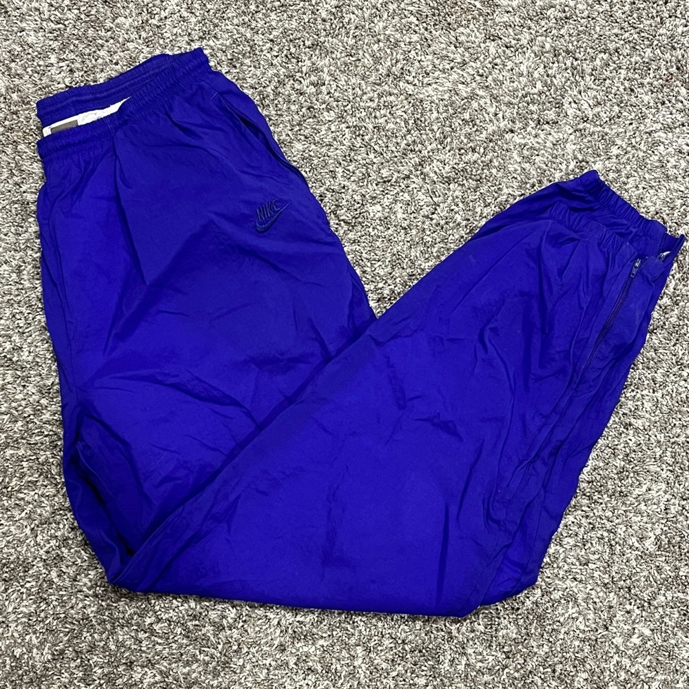 VTG Nike Track Pants Mens Large Bright Windbreaker 80s 90s Zip Pockets Gray Tag